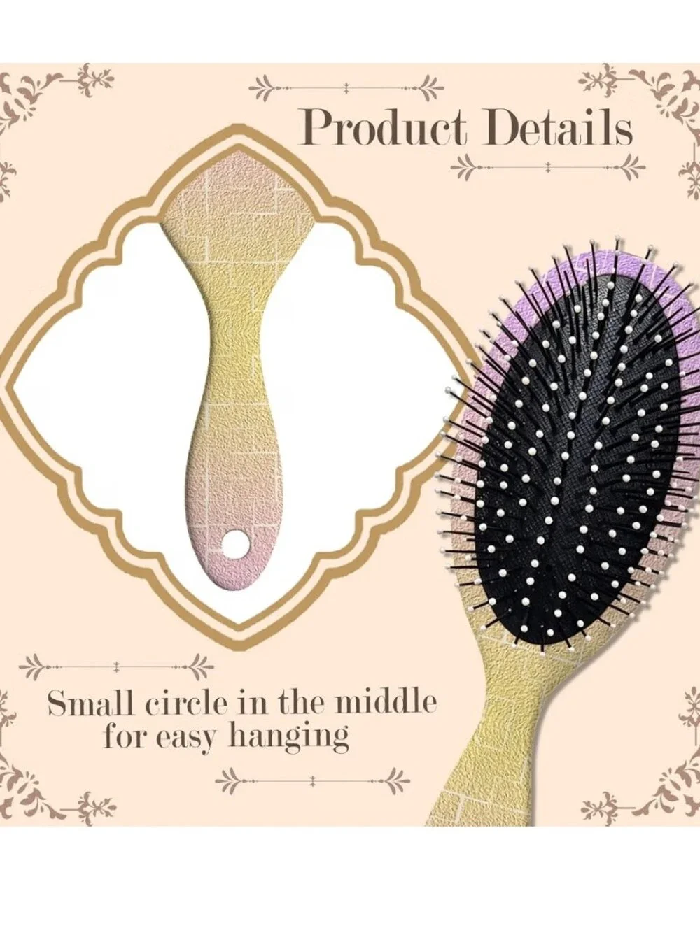 Gradient Purple-Yellow Detangling Hair Brush Wet Brush